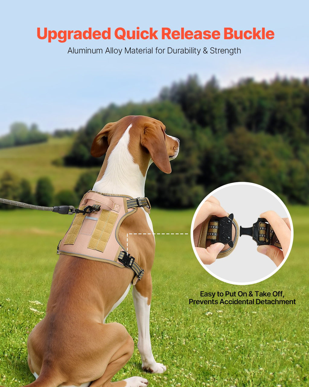Adjustable Tactical Dog Harness for Large Dogs Easy Control Walks