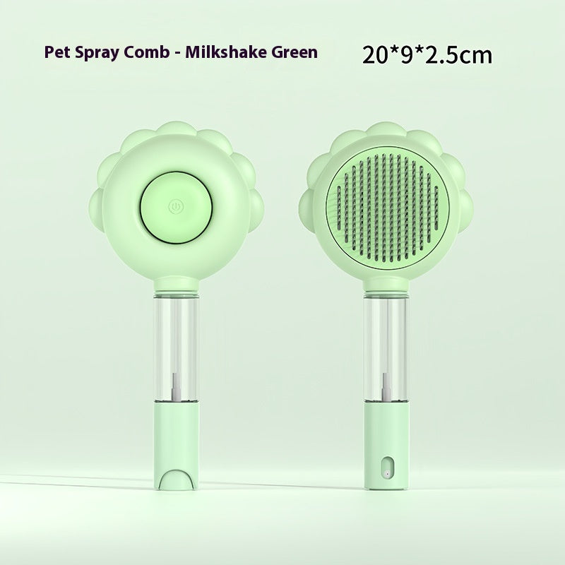 Self Cleaning Dog Brush with Spray for Easy Grooming